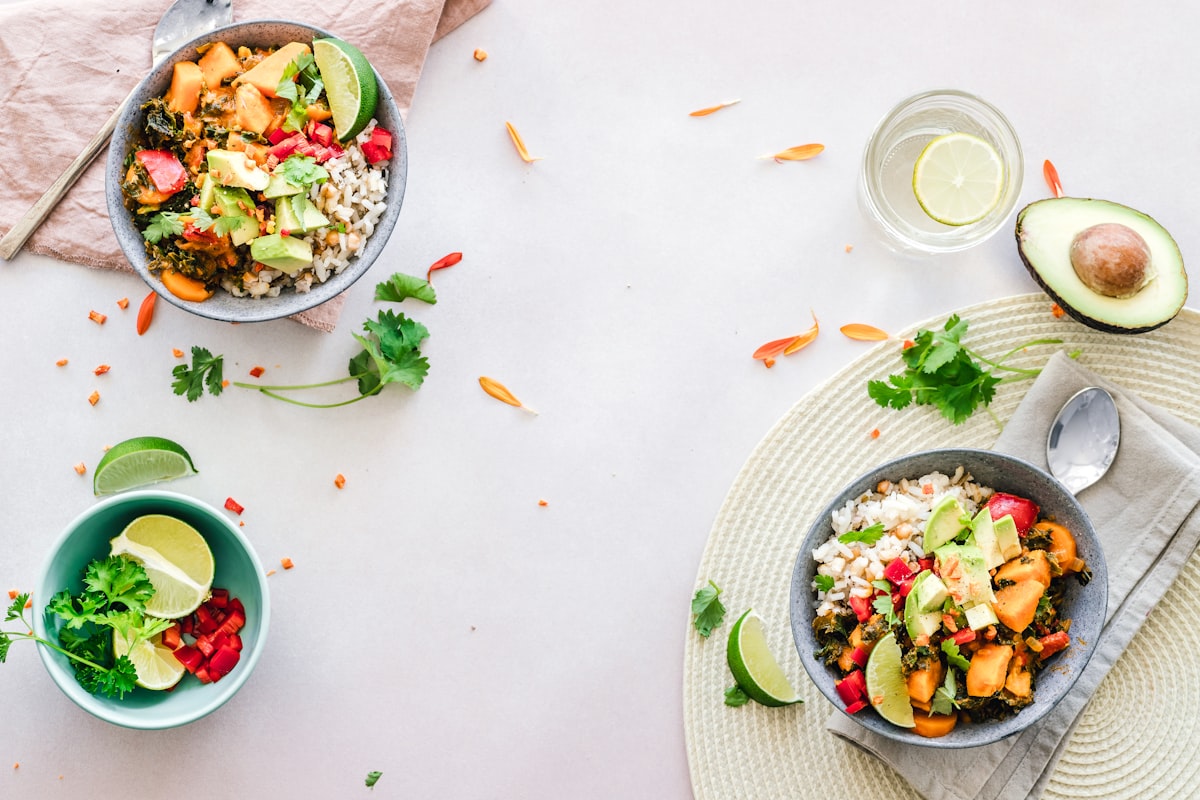Colorful vegetable stir-fry with herbs